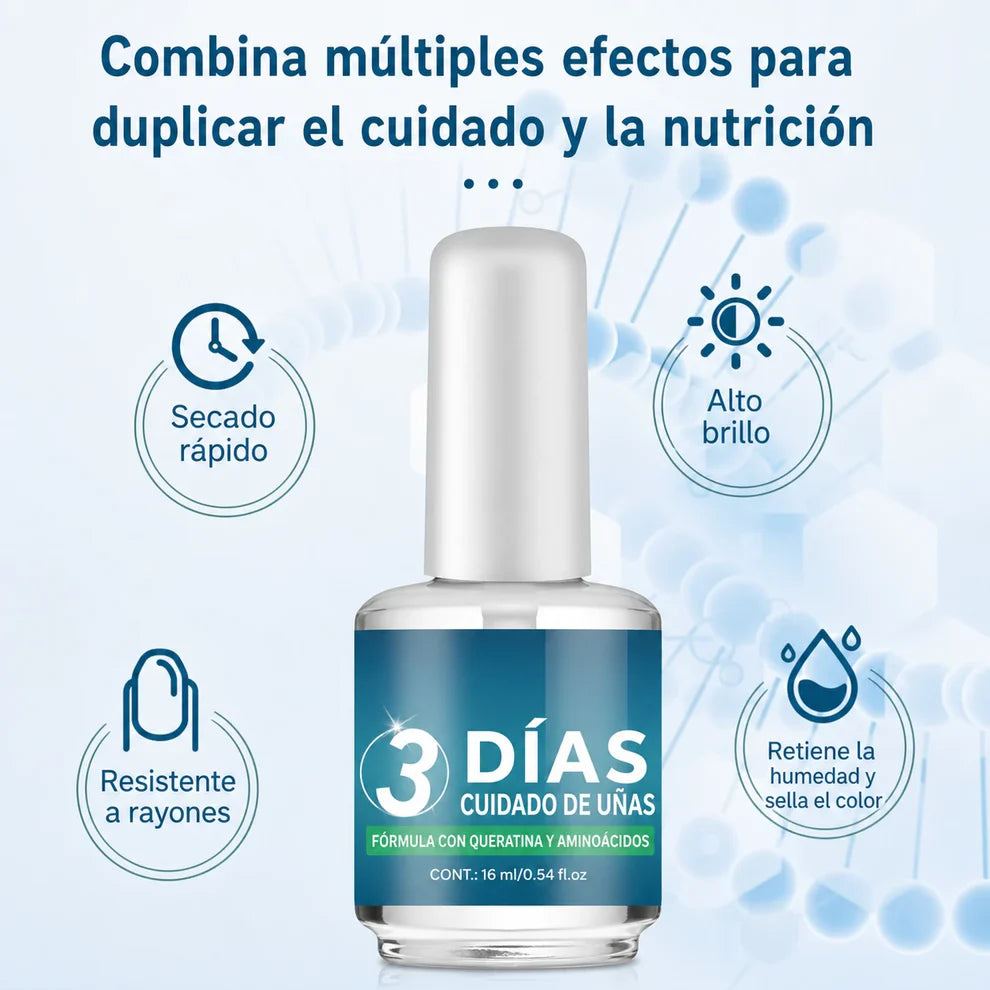 3 Days Nail Care - Fórmula con queratina y aminoácidos 💅