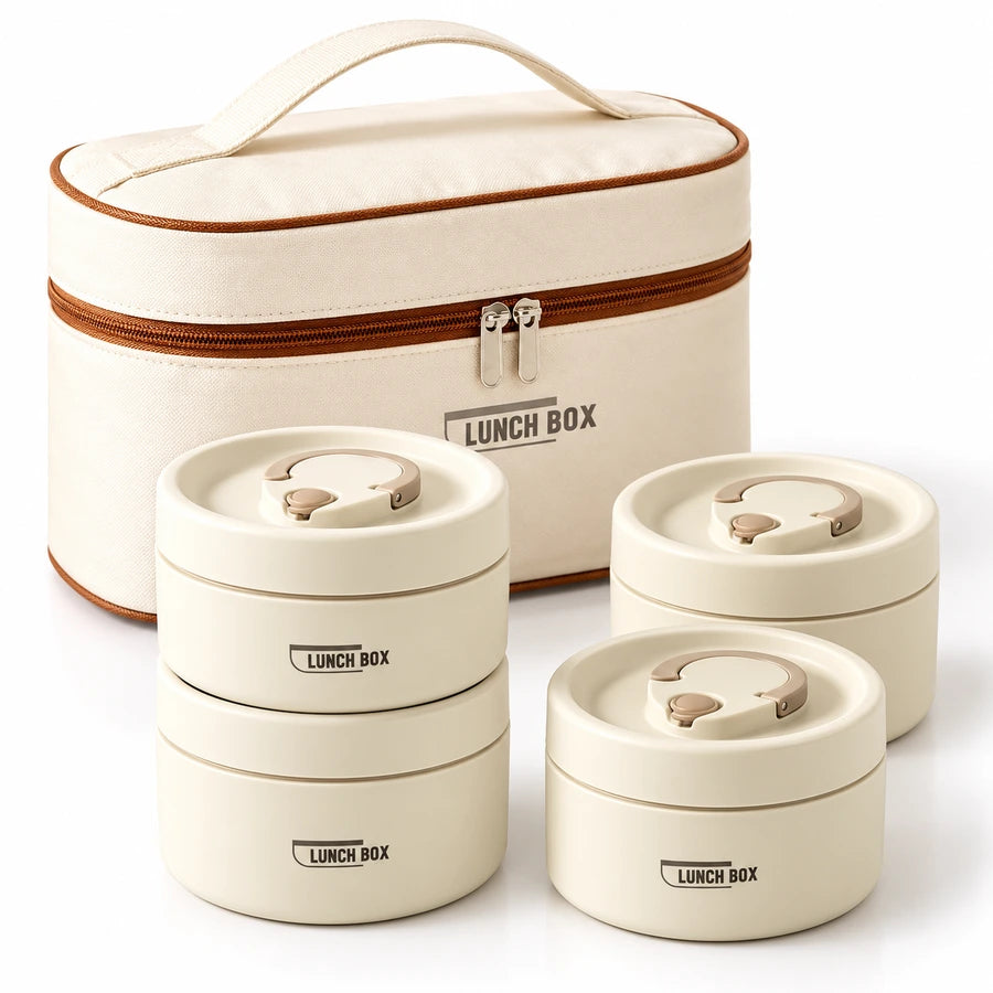 Lunchbox — Set de 4 Recipientes Térmicos con Bolsa de Transporte
