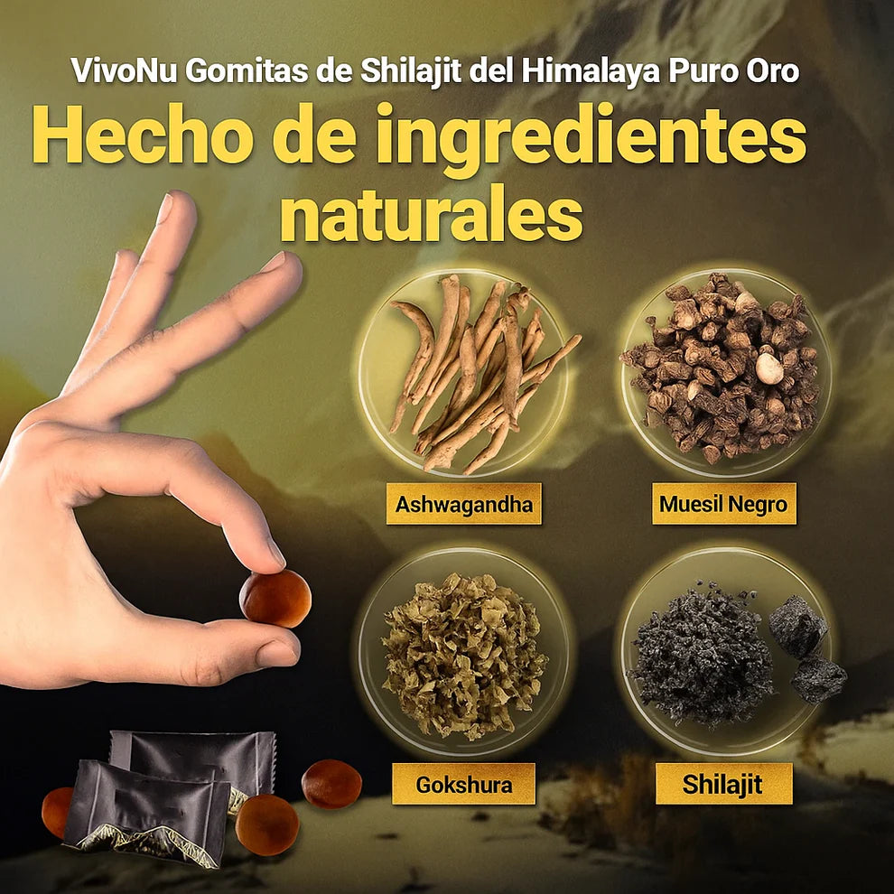 ShilajitGold™ – Gomitas Premium de Shilajit del Himalaya (60 Gomitas)