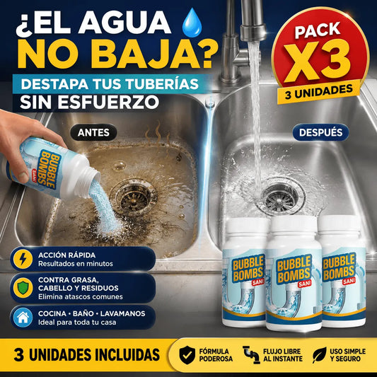3 Unidades - Destapa drenajes lentos sin llamar plomero