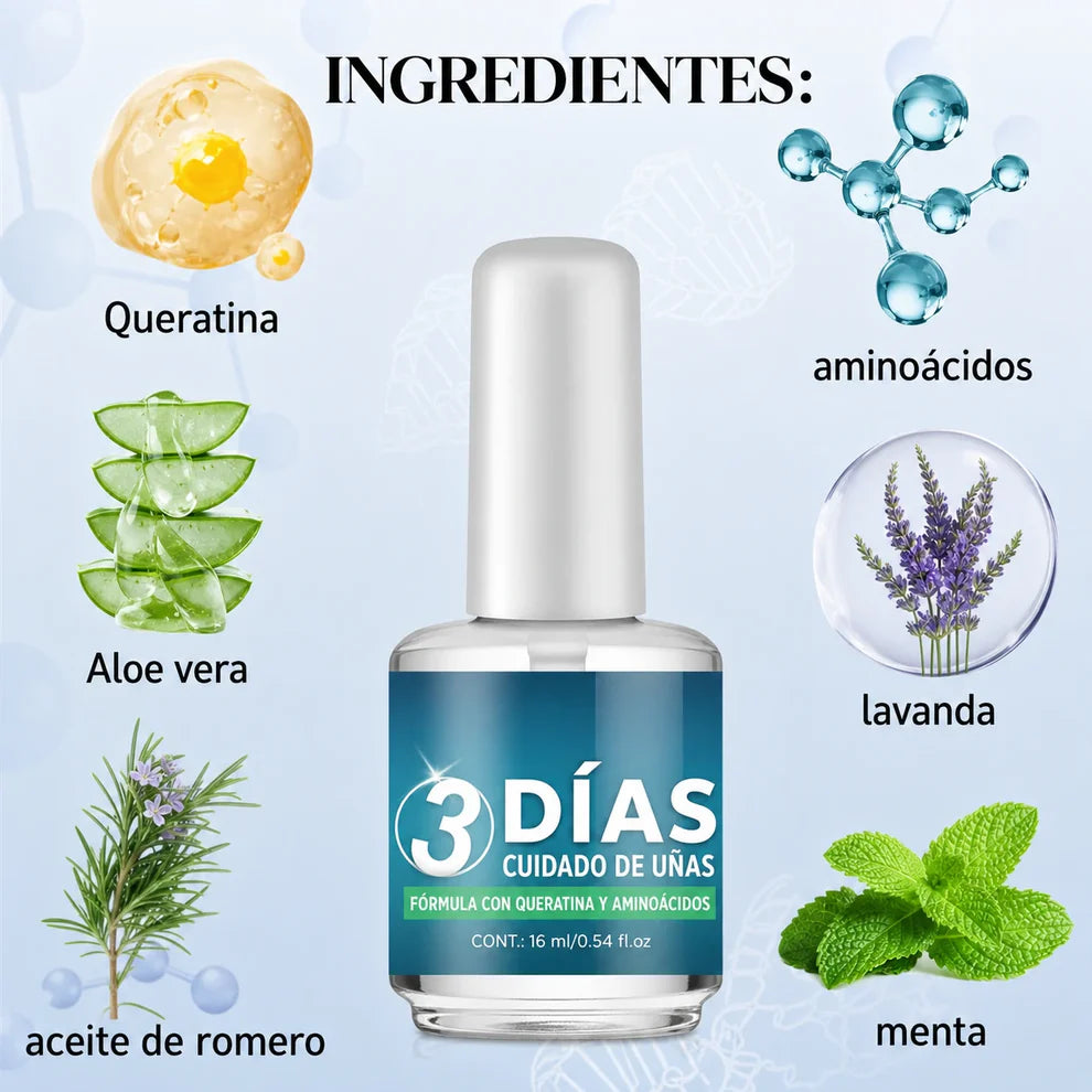 3 Days Nail Care - Fórmula con queratina y aminoácidos 💅