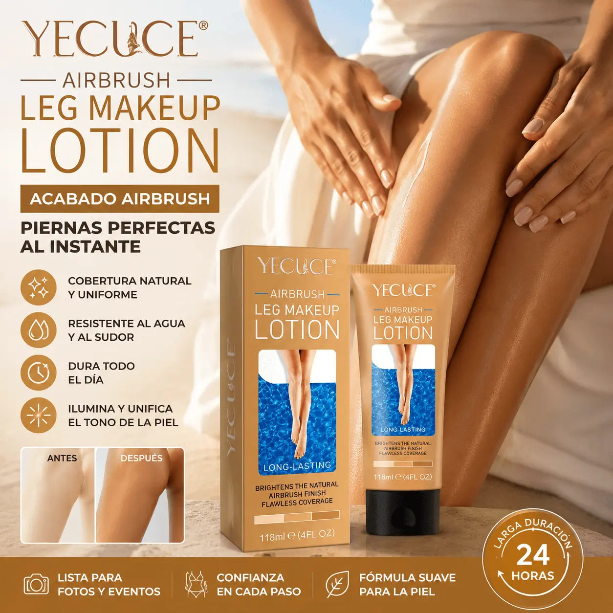 Yecuce: Piernas Perfectas Efecto Aerógrafo